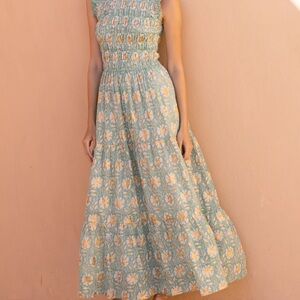Oliphant Mughal Green and Gold Maxi Dress